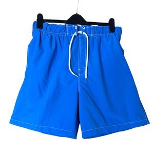 Mens Blue Swim Trunks Sz‎ M Swimwear Aquatic Cruise Vacay Beach Coastal Vibrant